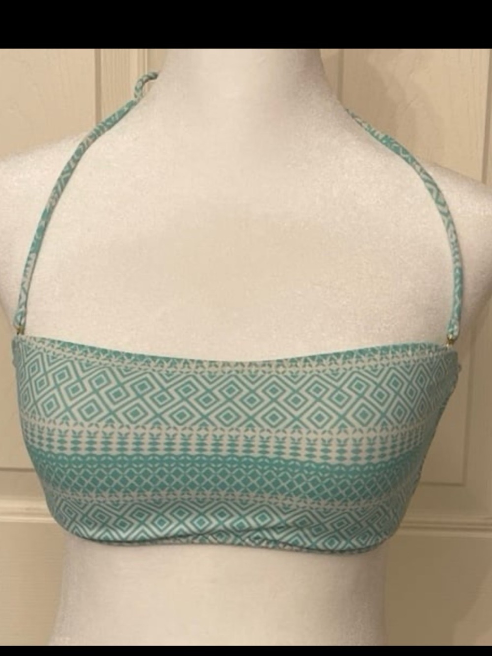 Victoria's Secret Medium Bikini Top. Teal Pink  and Neon Yellow Studded